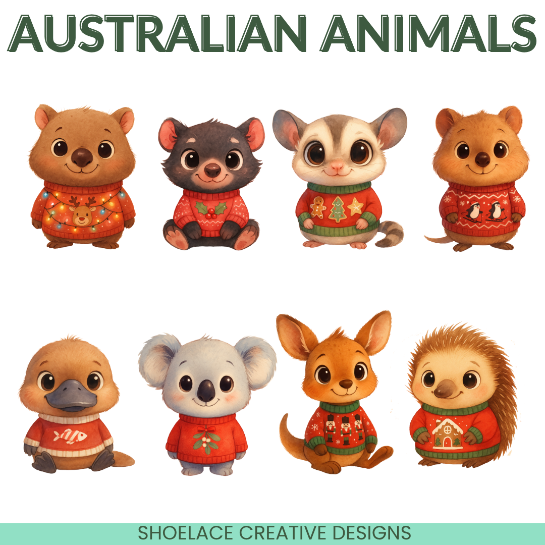 Christmas Sweater Animals Clip Art