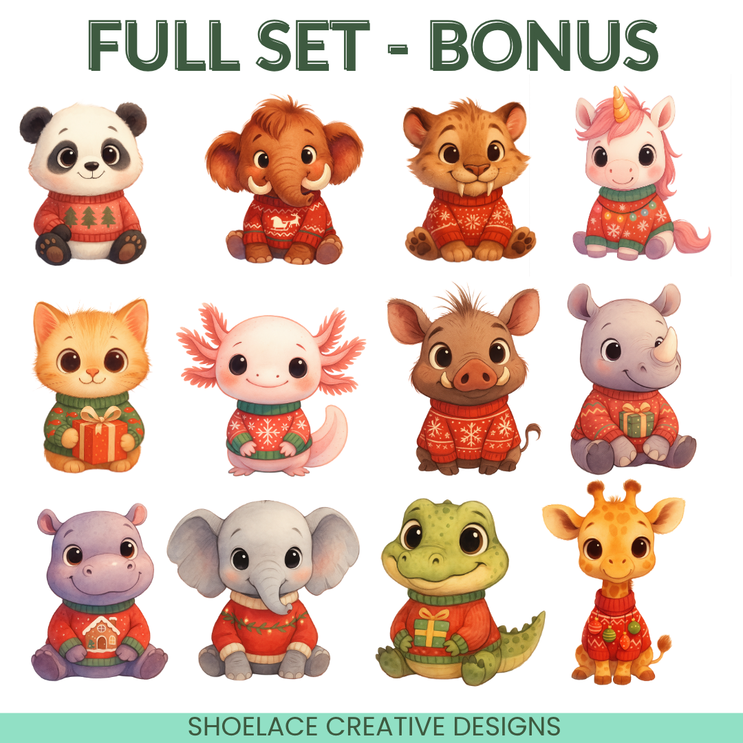 Christmas Sweater Animals Clip Art