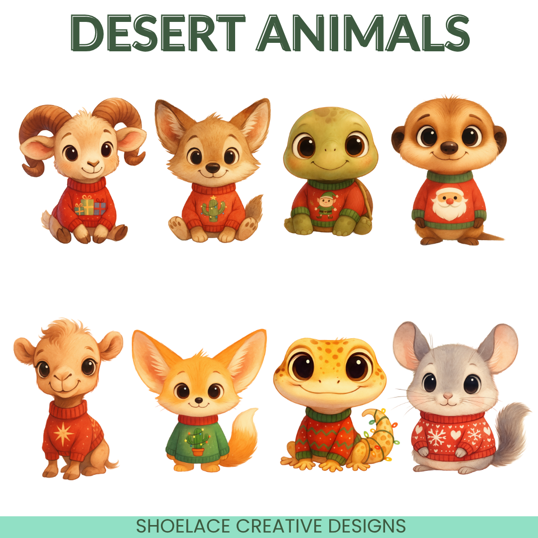 Christmas Sweater Animals Clip Art