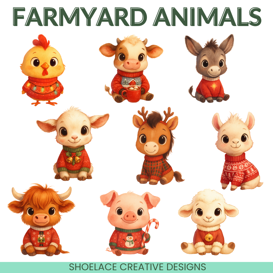 Christmas Sweater Animals Clip Art