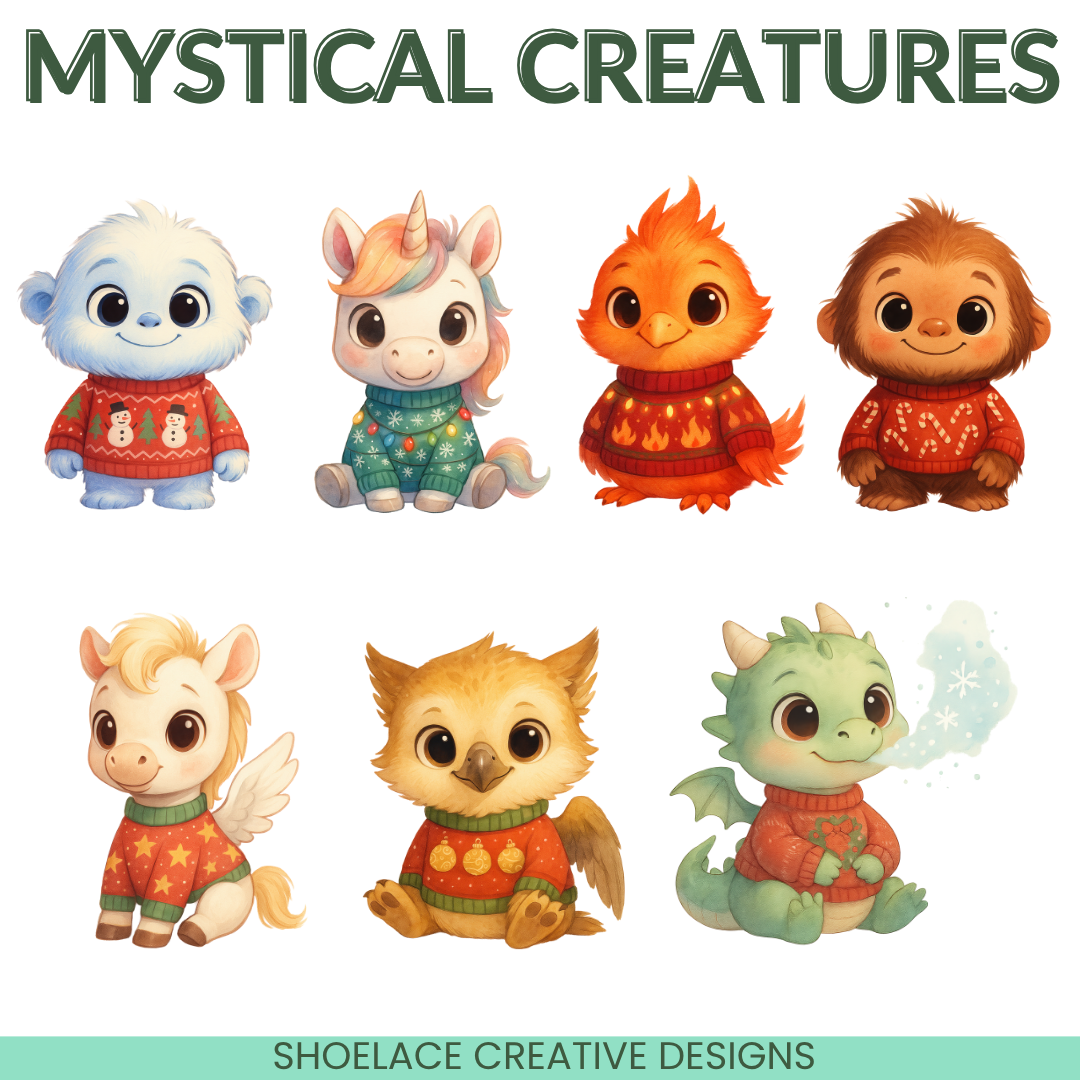 Christmas Sweater Animals Clip Art