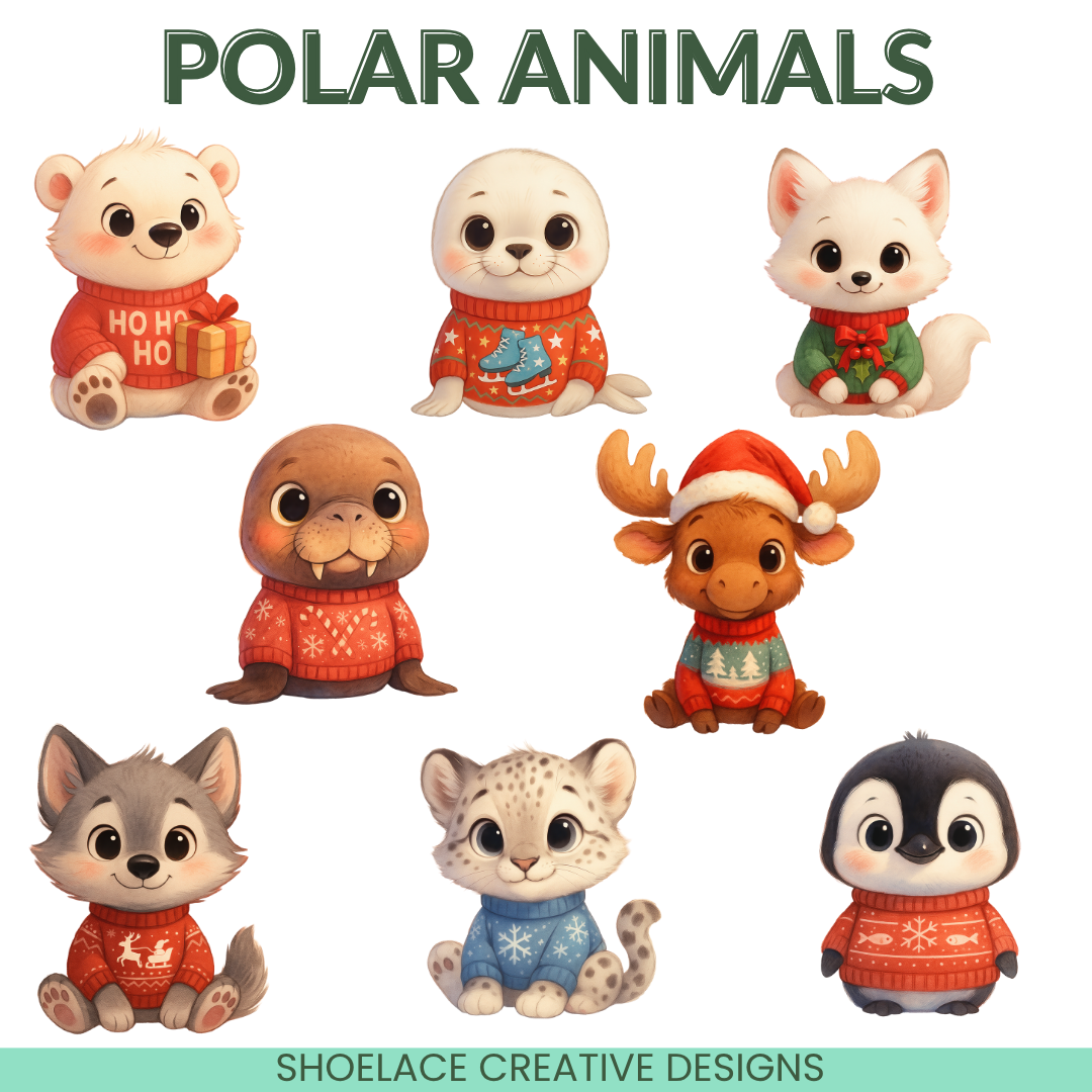 Christmas Sweater Animals Clip Art
