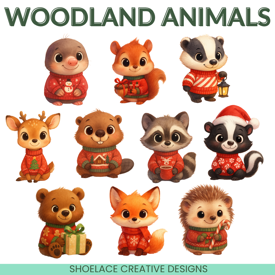 Christmas Sweater Animals Clip Art