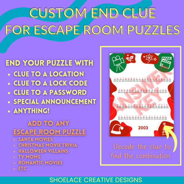 Custom End Clue For Escape Room Puzzles
