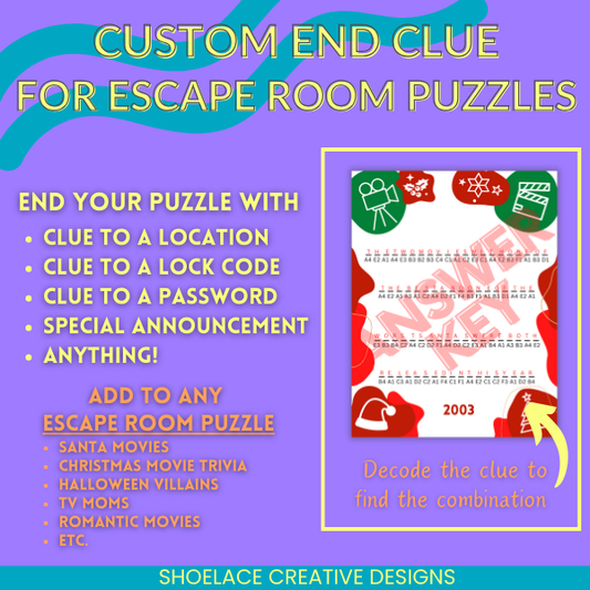 Custom End Clue For Escape Room Puzzles