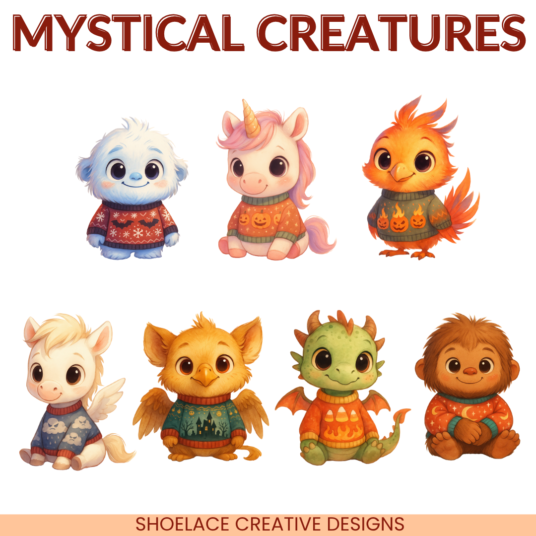 Halloween Sweater Animals Clip Art