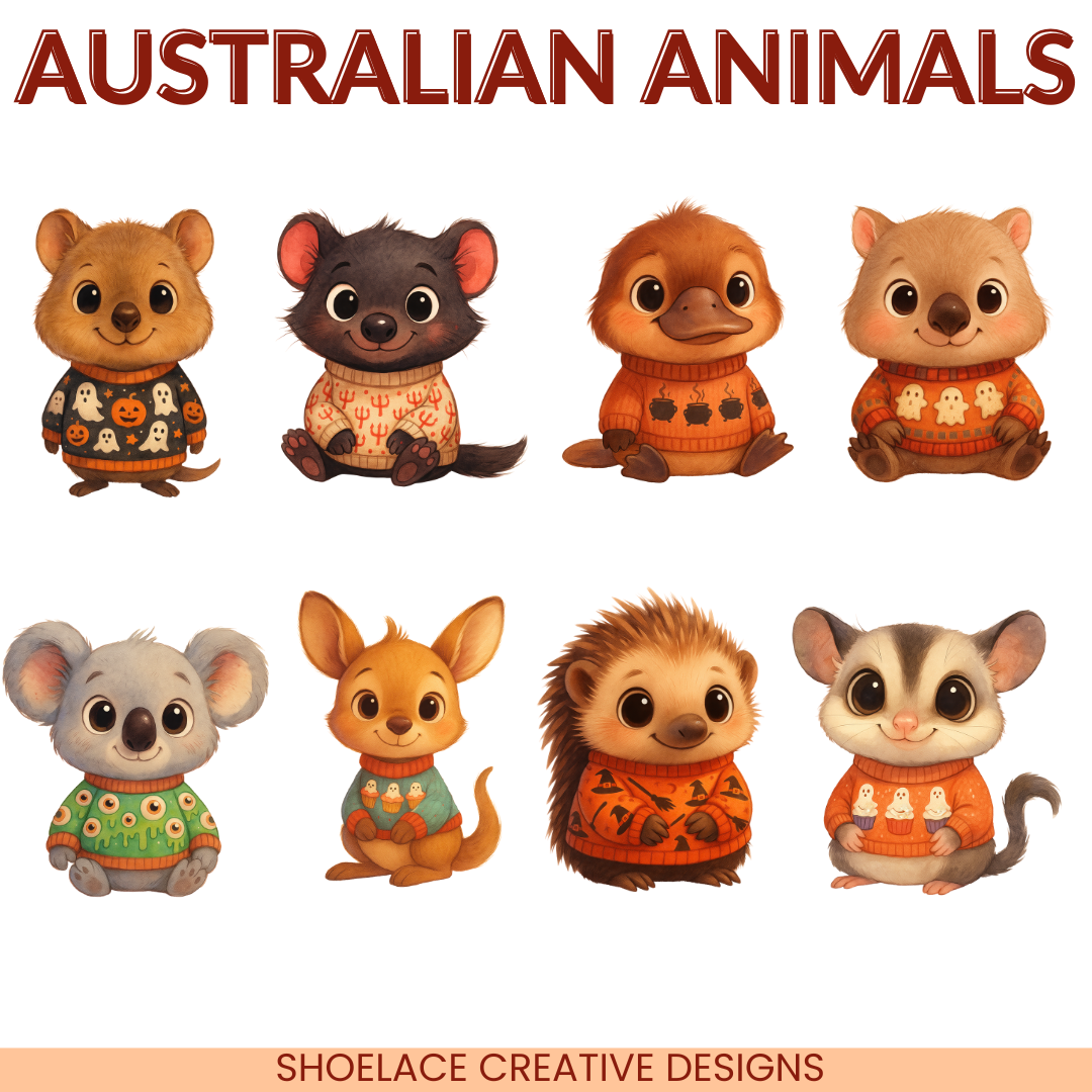 Halloween Sweater Animals Clip Art