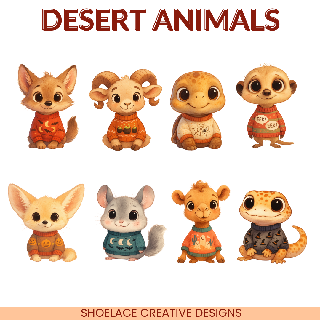 Halloween Sweater Animals Clip Art