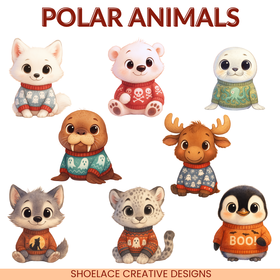 Halloween Sweater Animals Clip Art