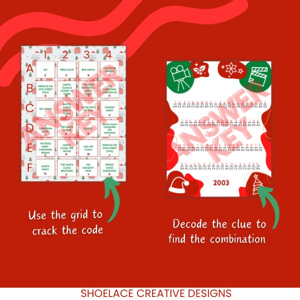 Santa Movies Escape Room Puzzle PLR