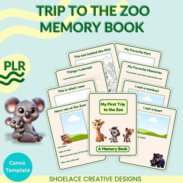 Trip to the Zoo Memory Book PLR