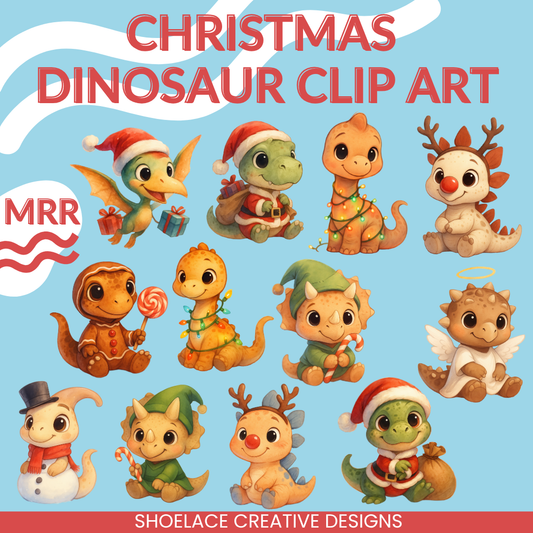 Christmas Dinosaur Clip Art