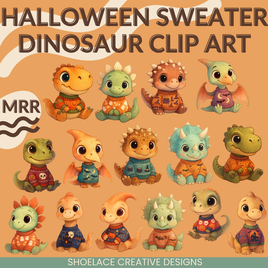 Halloween Sweater Dinosaur Clip Art