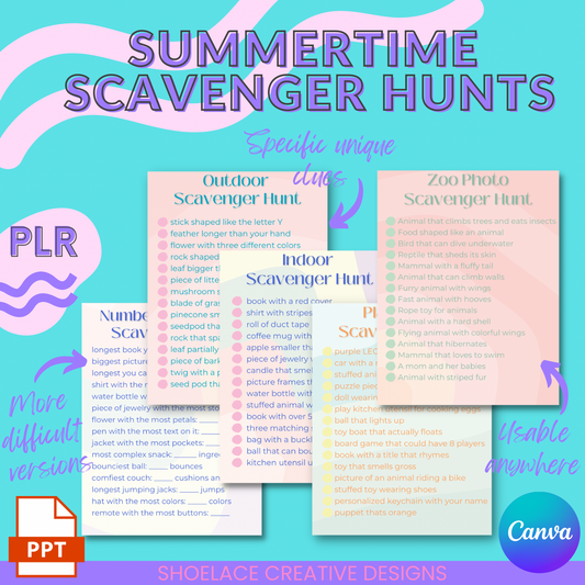 Summertime Scavenger Hunts PLR